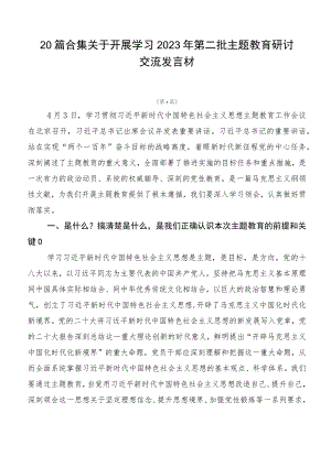 20篇合集关于开展学习2023年第二批主题教育研讨交流发言材.docx