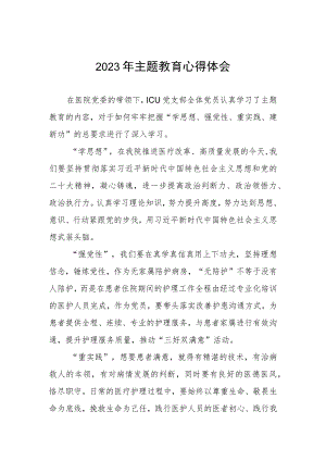 医院产科党支部2023年主题教育的心得体会三篇.docx