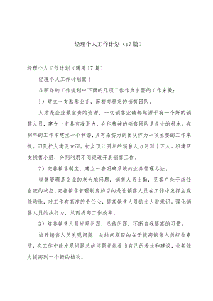 经理个人工作计划（17篇）.docx