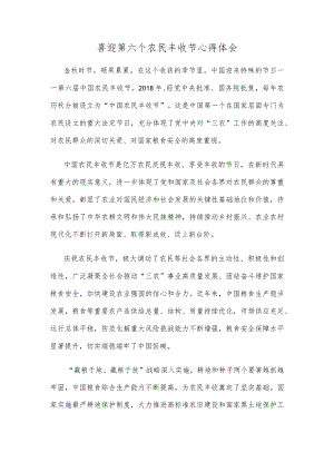 喜迎第六个农民丰收节心得体会.docx