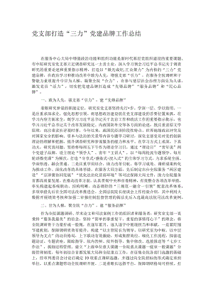 党支部打造“三力”党建品牌工作总结.docx