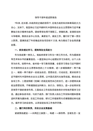 领导干部2023年度个人述职报告.docx