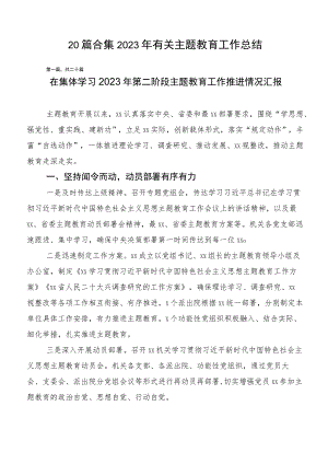 20篇合集2023年有关主题教育工作总结.docx