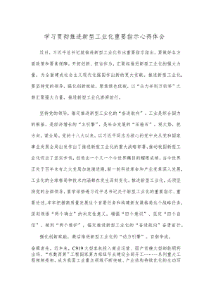 学习贯彻推进新型工业化重要指示心得体会.docx
