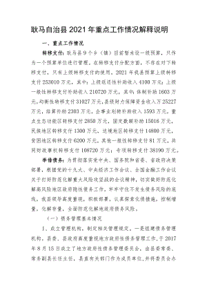 耿马自治县2021年重点工作情况解释说明.docx