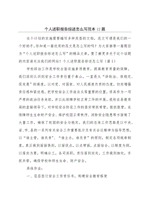 个人述职报告综述怎么写范本12篇.docx