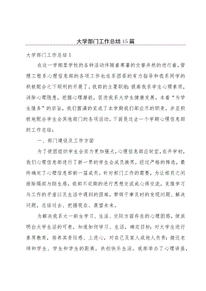 大学部门工作总结15篇.docx