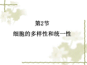 细胞的多样性和统一性精品教育.ppt