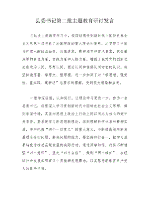 县委书记第二批主题教育研讨发言.docx