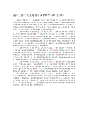 副市长第二批主题教育读书班学习研讨材料.docx