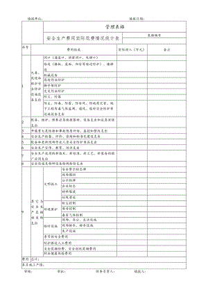 安全生产费用实际花费情况统计表.docx