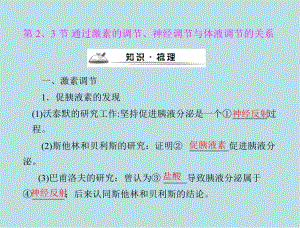 第23节通过激素的调节神经调节与体液调节的关系一名师编辑PPT课件.ppt