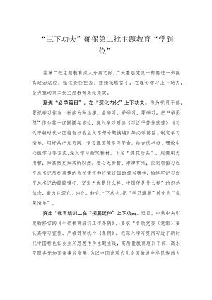 “三下功夫”确保第二批主题教育“学到位”.docx