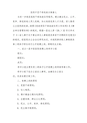 医院中层干部选拔方案篇七.docx
