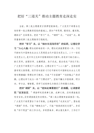 把好“三道关”推动主题教育走深走实.docx
