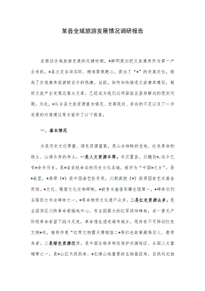 某县全域旅游发展情况调研报告.docx