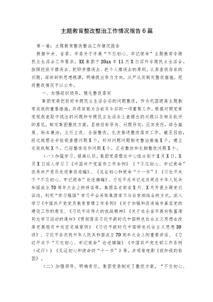 主题教育整改整治工作情况报告6篇.docx