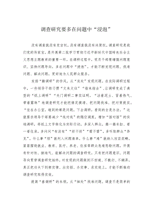 调查研究要多在问题中“浸泡”.docx