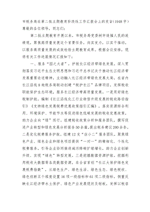 市税务局在第二批主题教育阶段性工作汇报会上的发言.docx
