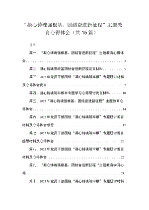 “凝心铸魂强根基、团结奋进新征程”主题教育心得体会【15篇精选】供参考.docx