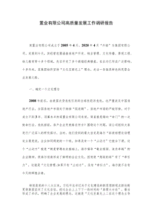 置业有限公司高质量发展工作调研报告.docx