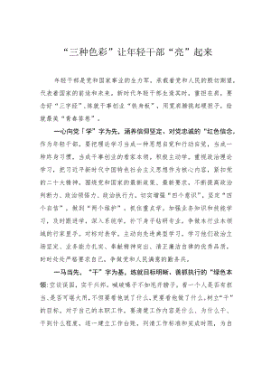 “三种色彩”让年轻干部“亮”起来.docx