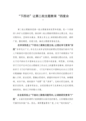 “下四功”让第二批主题教育“四度合一”.docx