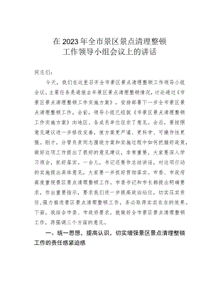 在2023年全市景区景点清理整顿工作领导小组会议上的讲话.docx