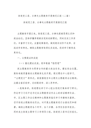 街道党工委、办事处主题教育开展情况汇报(二篇).docx