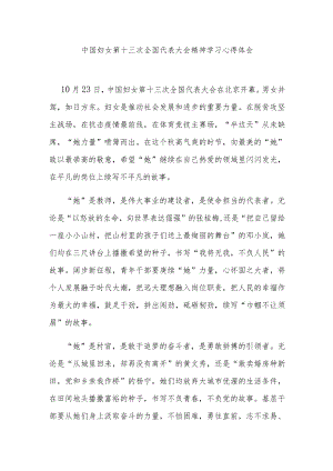 中国妇女第十三次全国代表大会精神学习心得体会2篇.docx