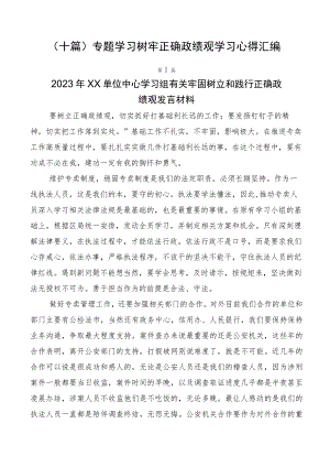 （十篇）专题学习树牢正确政绩观学习心得汇编.docx