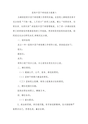 医院中层干部选拔方案篇六.docx