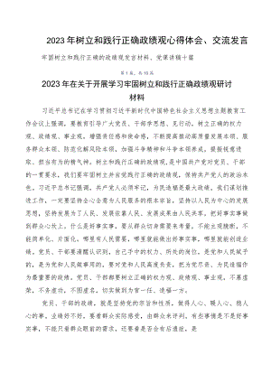 2023年树立和践行正确政绩观心得体会、交流发言.docx