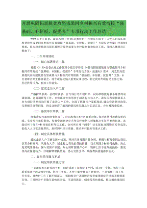 开展巩固拓展脱贫攻坚成果同乡村振兴有效衔接“强基础、补短板、促提升”专项行动工作总结.docx