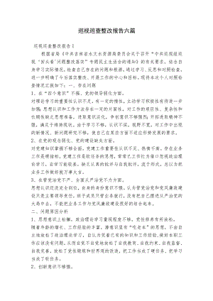 巡视巡查整改报告六篇.docx
