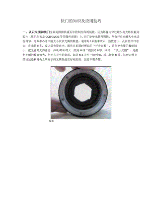 快门的知识及应用技巧.docx