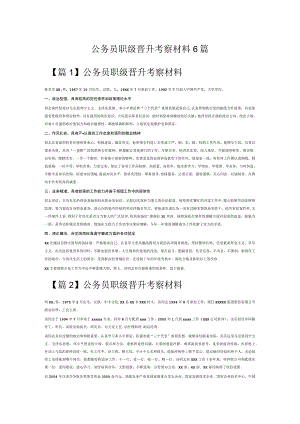 公务员职级晋升考察材料6篇.docx