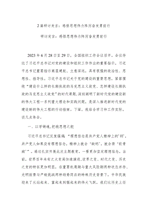 2篇研讨发言：感悟思想伟力 踔厉奋发勇前行.docx