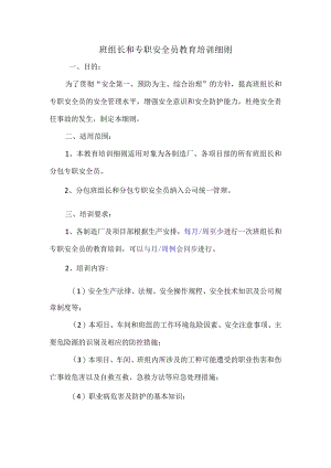 班组长和专职安全员教育培训细则.docx