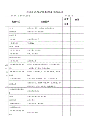 2023《消防设施（自动喷水灭火系统）维护保养综合检测记录》.docx