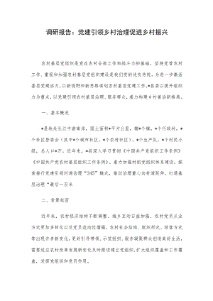 调研报告：党建引领乡村治理促进乡村振兴.docx
