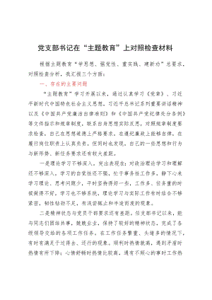 党支部书记在“主题教育”上对照检查材料.docx