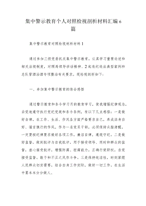 集中警示教育个人对照检视剖析材料汇编6篇.docx