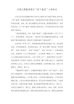 (3篇）2023年开展主题教育践行“四下基层”心得体会.docx