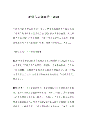 毛泽东与湖南劳工运动.docx