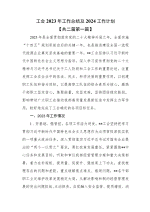 （2篇）工会2023年工作总结及2024工作计划.docx