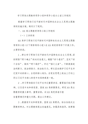 学习贯彻主题教育领导小组和领导小组办公室工作规则.docx
