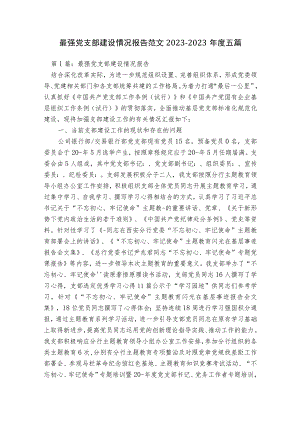 最强党支部建设情况报告范文2023-2023年度五篇.docx