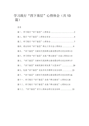 2023学习践行“四下基层”心得体会最新版13篇合辑.docx