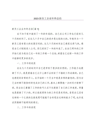 2023新员工企业年终总结.docx